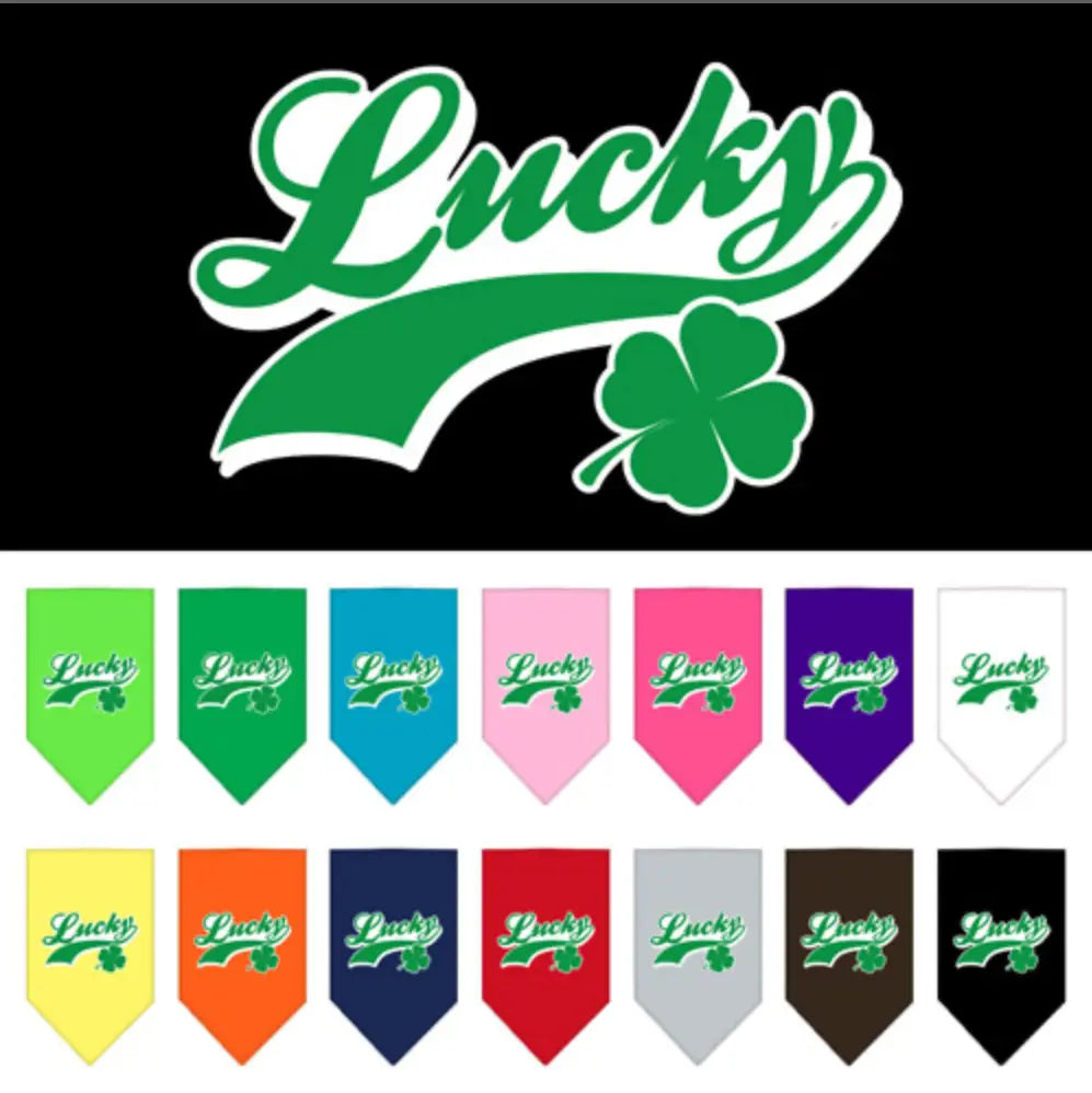 Lucky Swoosh Screen Print Pet Bandana.