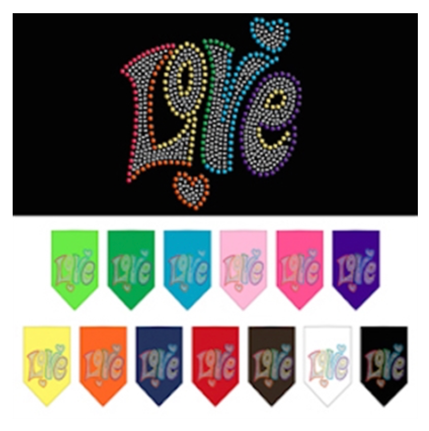 Love Rhinestone Pet Bandana