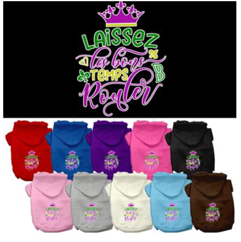 Laissez Les Screen Print Pet Hoodies