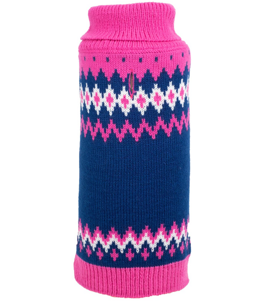 Fairisle Pink Dog Sweater