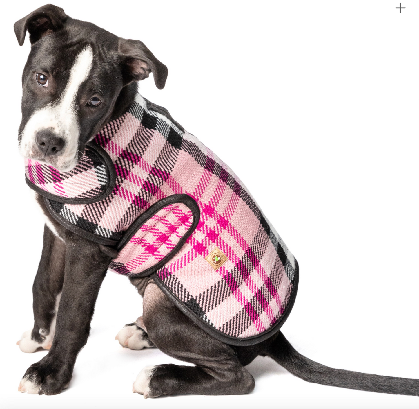 Pink Plaid Blanket Dog Coat.