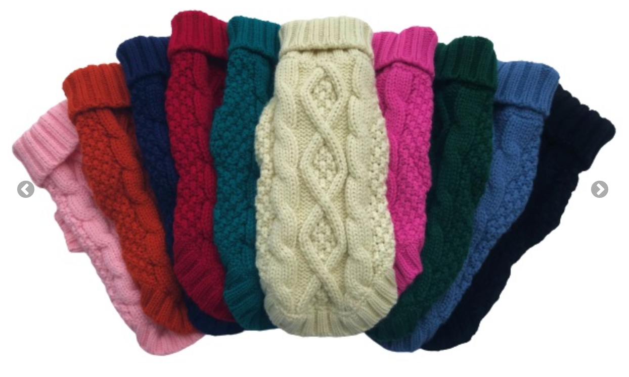 Irish Knit Dog Sweaters Collection.