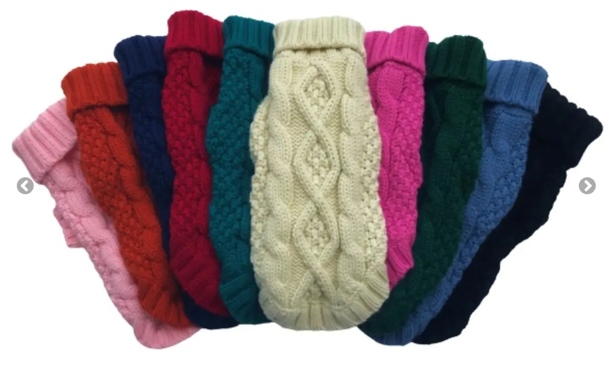 Irish Knit Dog Sweaters Collection.
