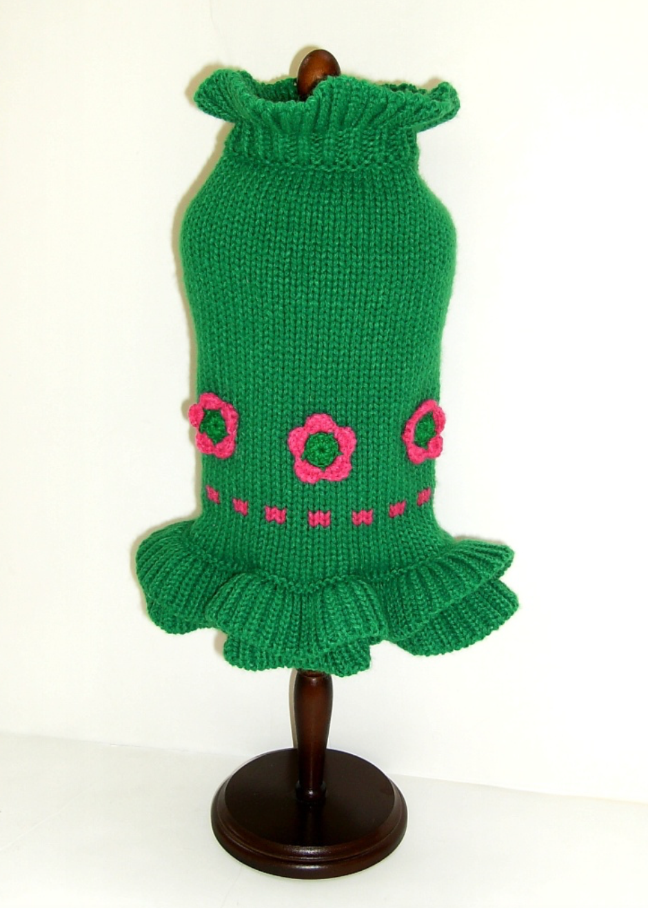 Fleur Rose Dog Sweater Dress.