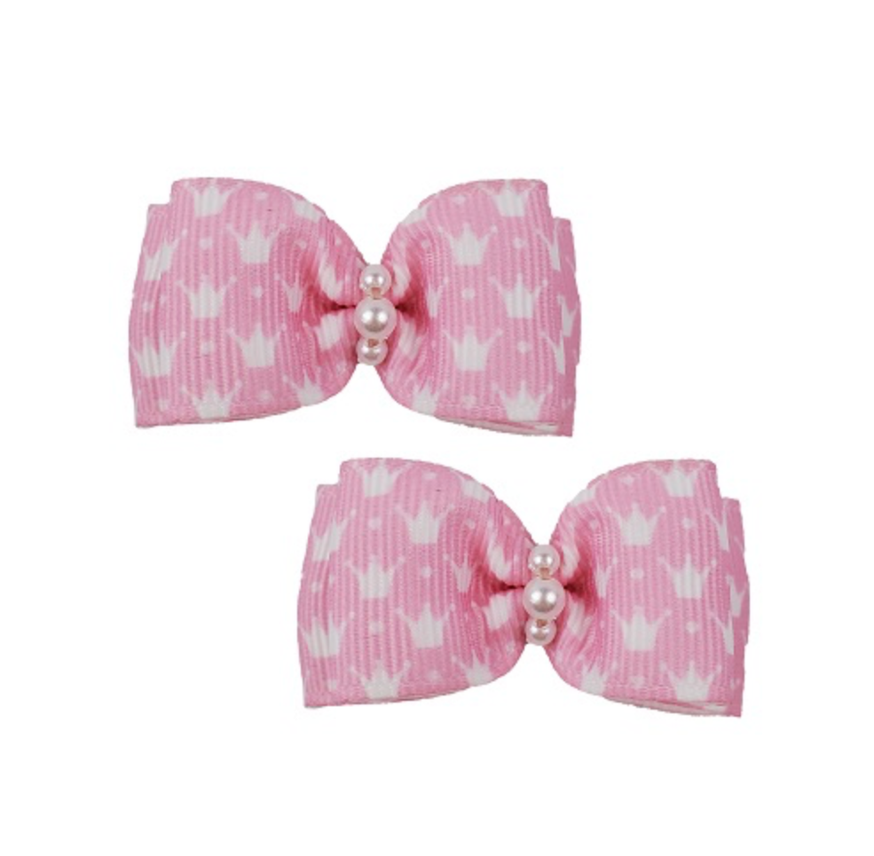 Pink Crown Hair Bows