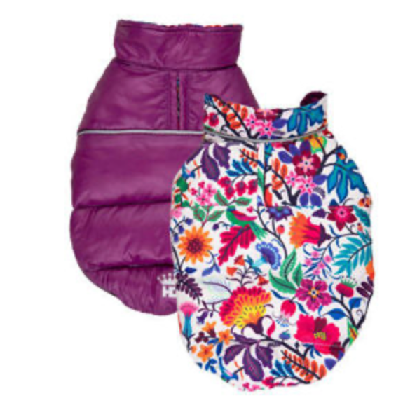Purple / Floral Flex-Fit Reversible Puffer