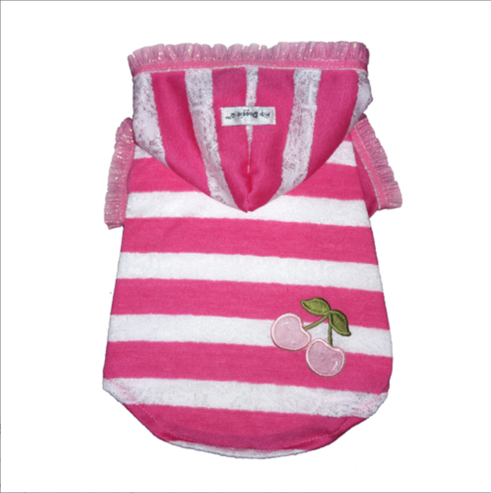 Pink Stripe Cherry Hoodie