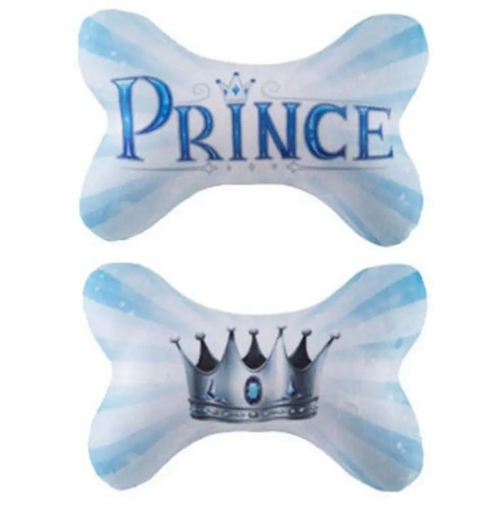Prince Plush Squeaker Bone Dog Toy.