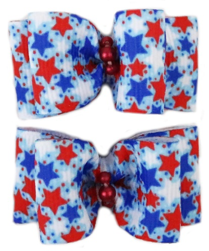 Patriotic Stars Pet Hair Bows.
