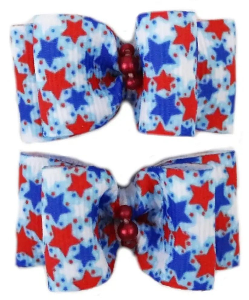 Patriotic Stars Pet Hair Bows.