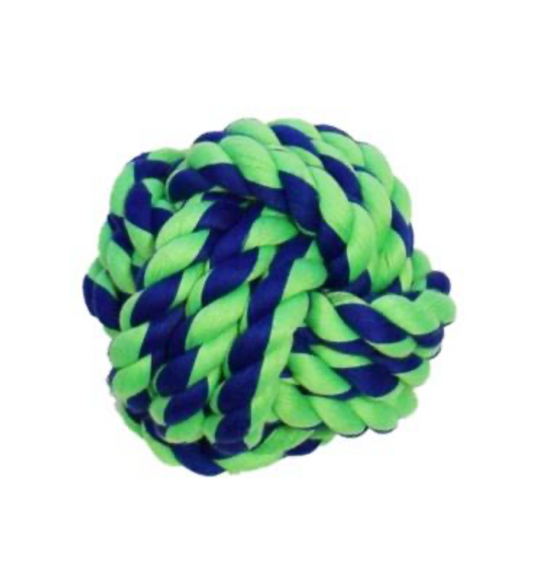 Rope Ball Blue / Green 4"