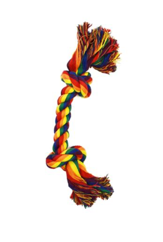 2 Knot Bone Multi Color 14" Dog Toy.