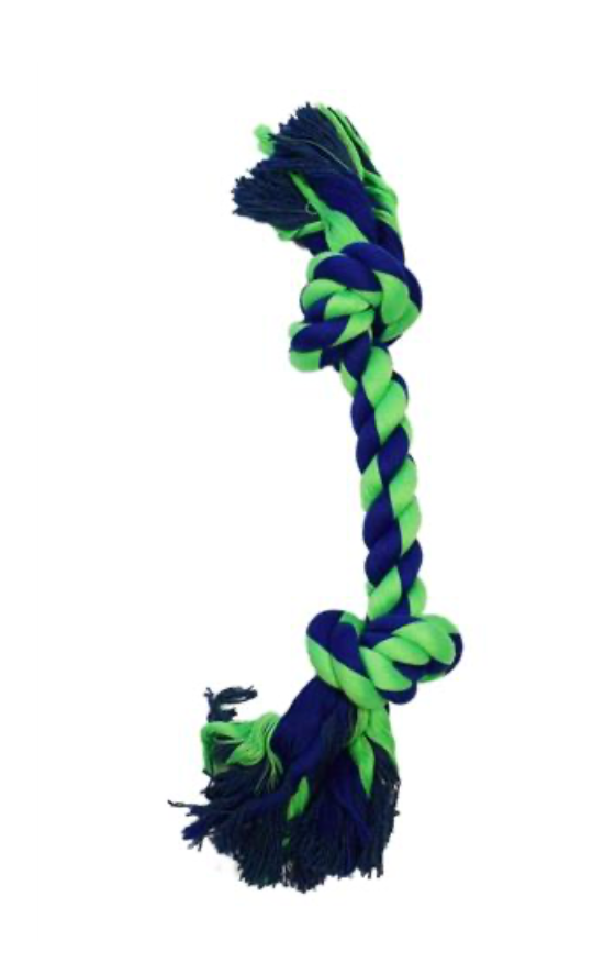 2 Knot Bone Blue / Green 14" Dog Toy.