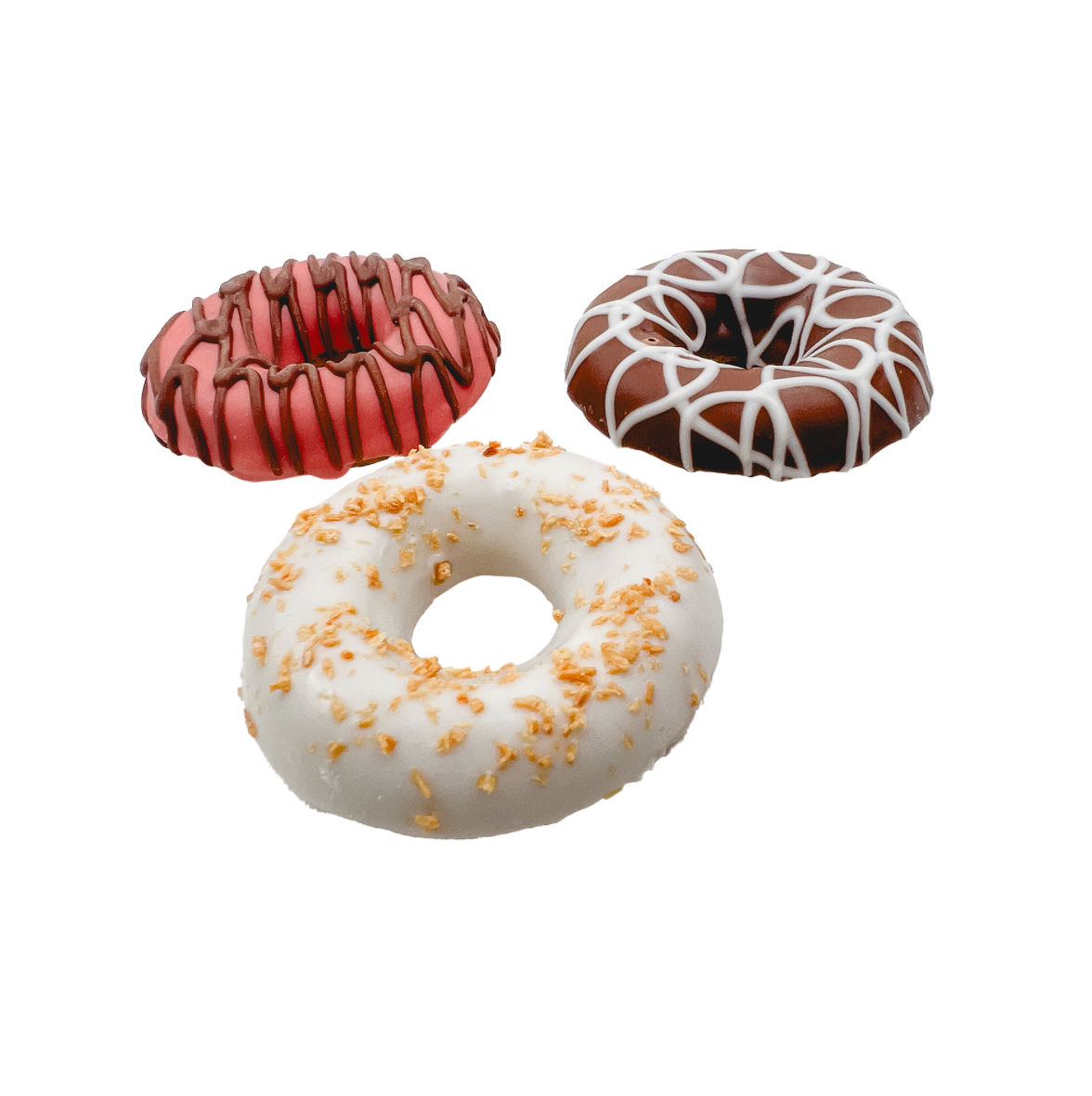 Vanilla Medium Donuts, 9/case, Woof It Down Dog Treat.