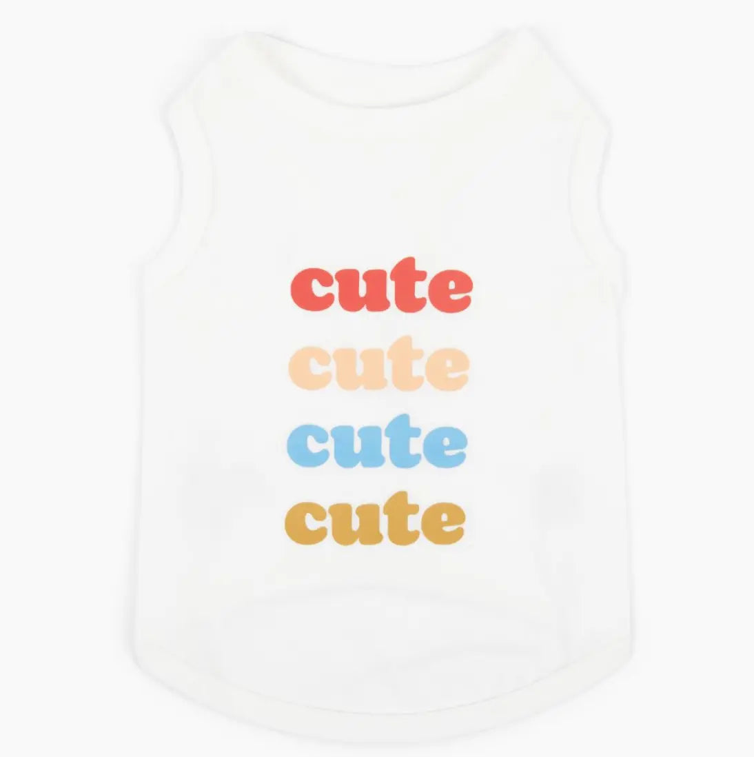 Cute Cute Cute Dog - Sleeveless Dog T-Shirt.