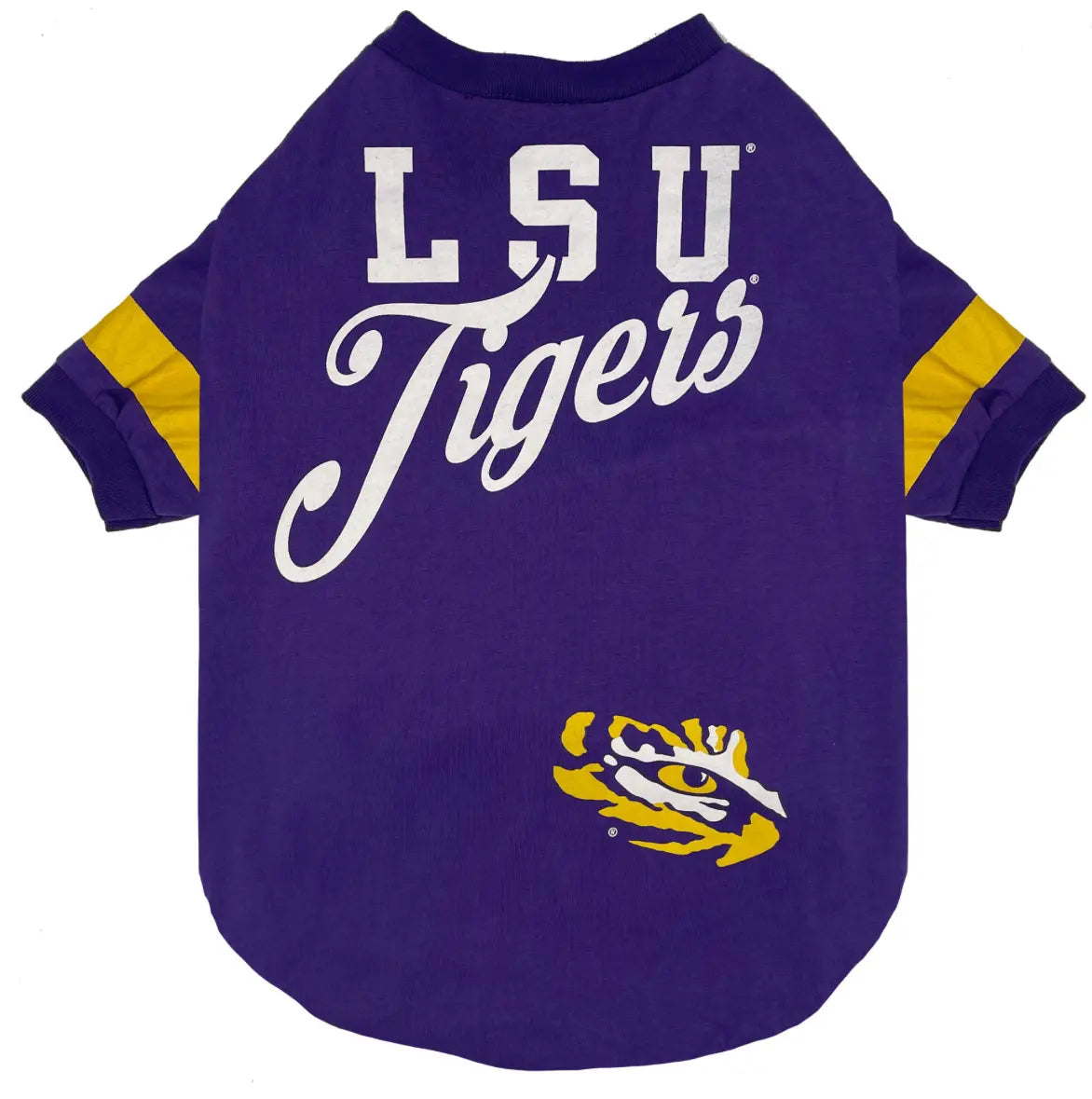LSU Stripe Dog Tee Pets First Inc