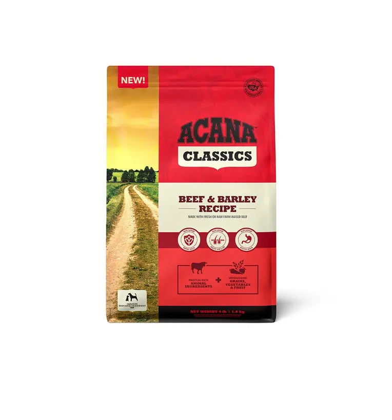 ACANA Classics Beef & Barley Recipe Dog Food 4lb Petcetera NOLA