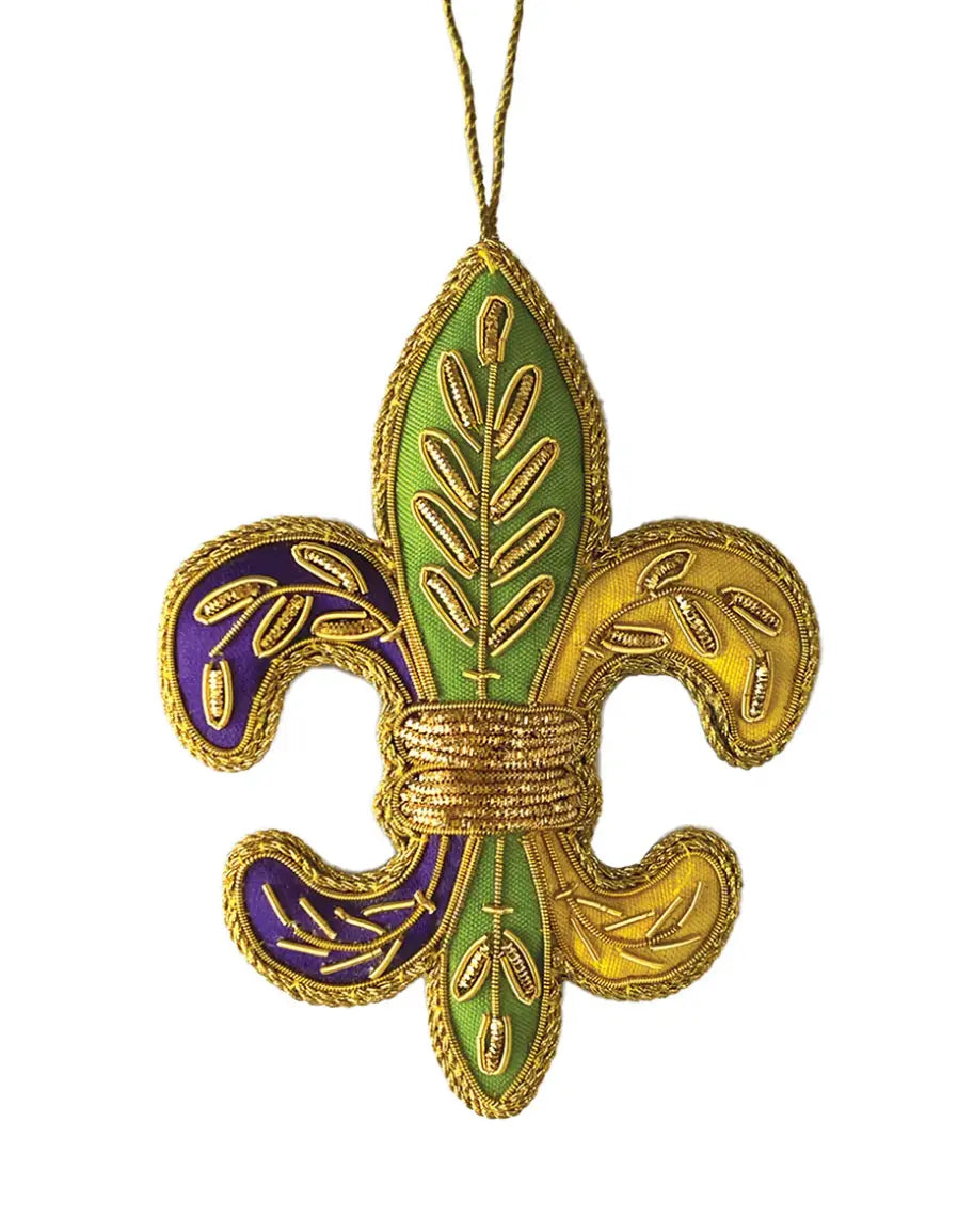 Fleur De Lis Embroidered Christmas Ornament Nola Tawk
