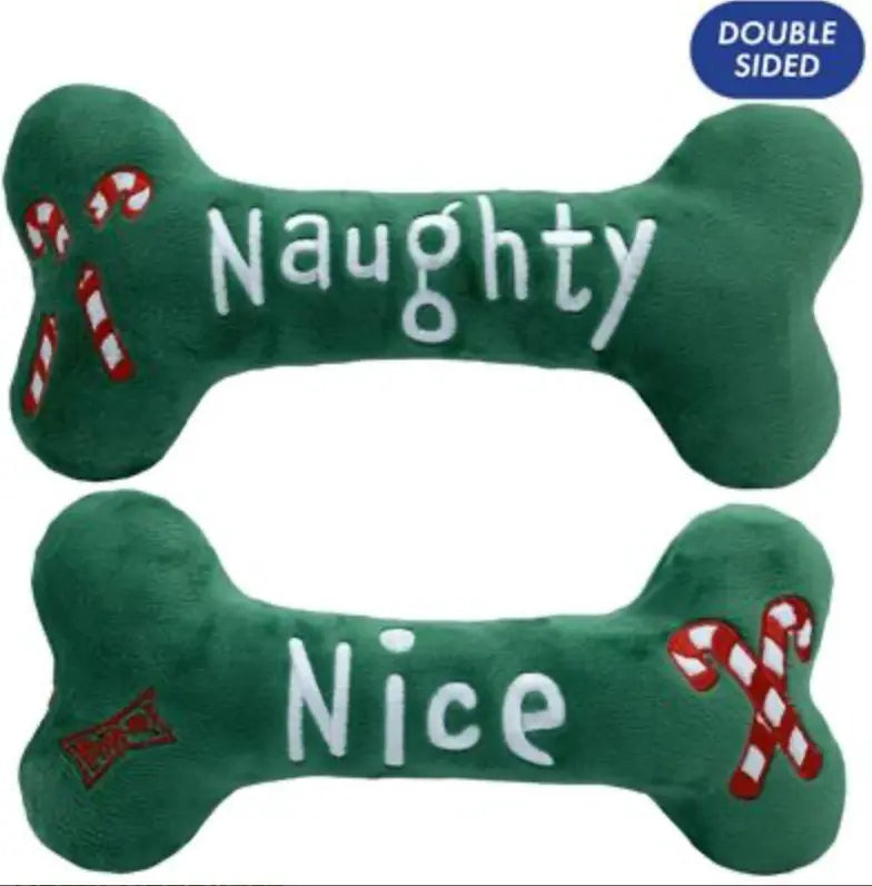 Naughty & Nice Bone Dog Toy (Double Sided) Huxley & Kent LLC