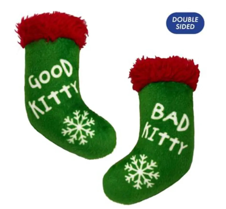 Good/Bad Kitty Stocking Cat Toy (Double Sided) Huxley & Kent LLC