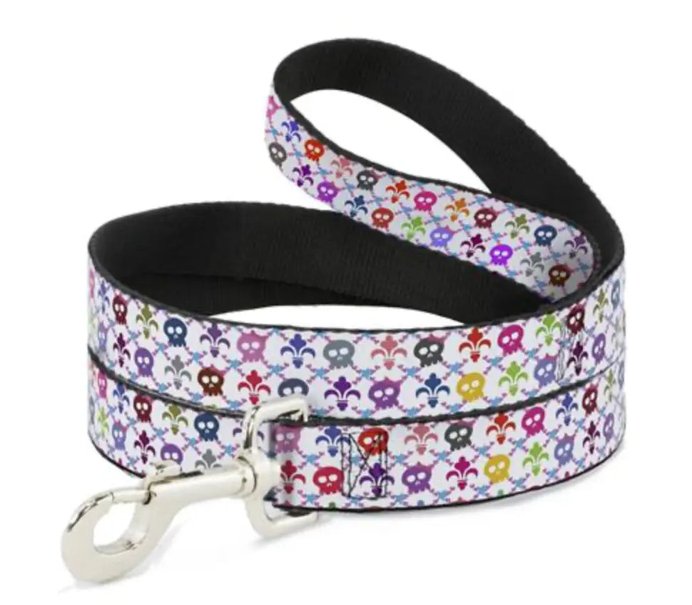 Skull & Fleur-de-Lis White/Multi Color Buckle Down