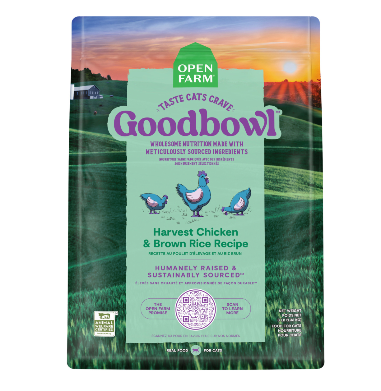 OPEN FARM GOODBOWL SALMON & BROWN RICE CAT KIBBLE 3 LB (Copy)