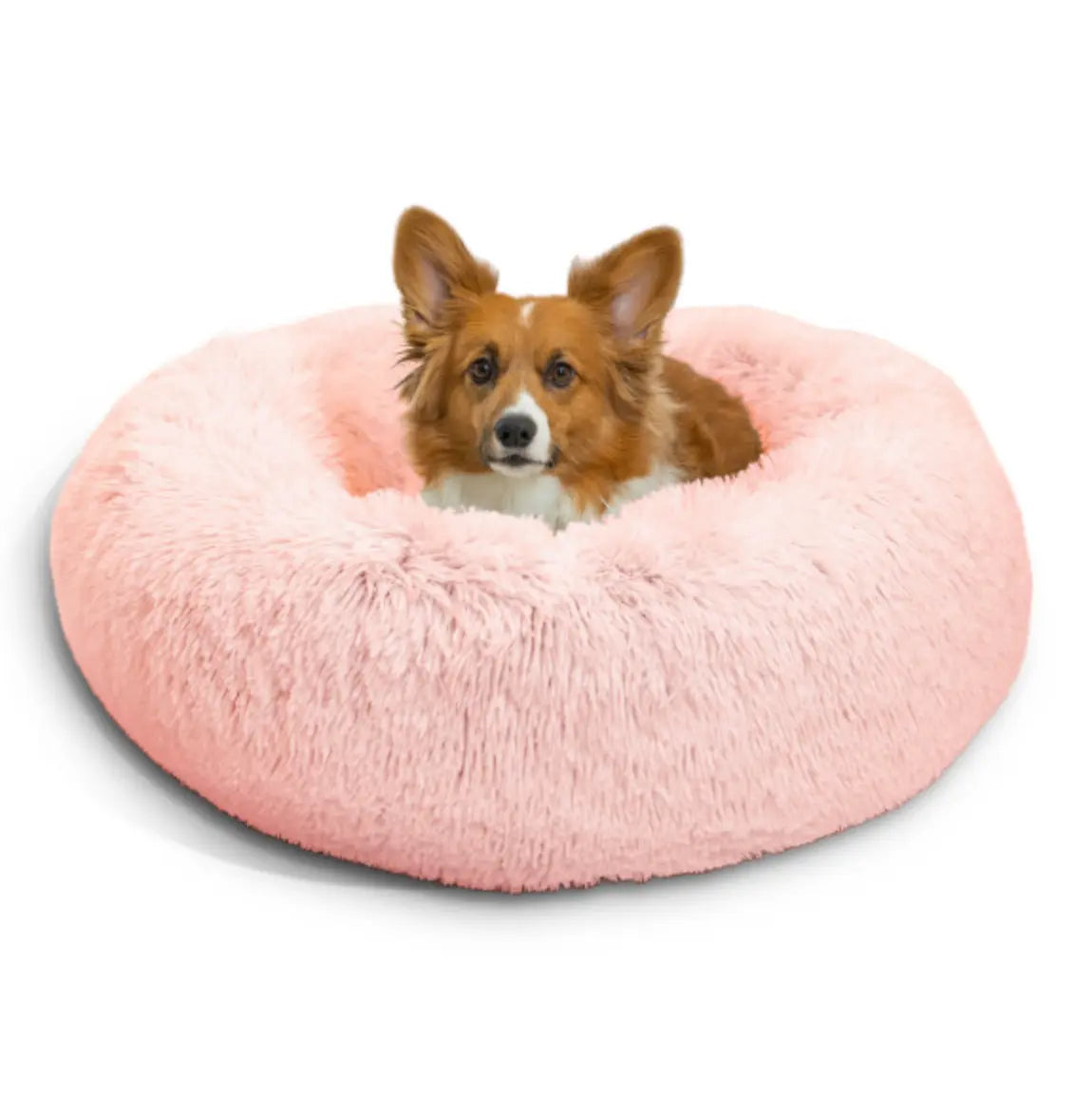 The Original Calming Shag Donut Dog Bed,Cotton Candy Outward Hound