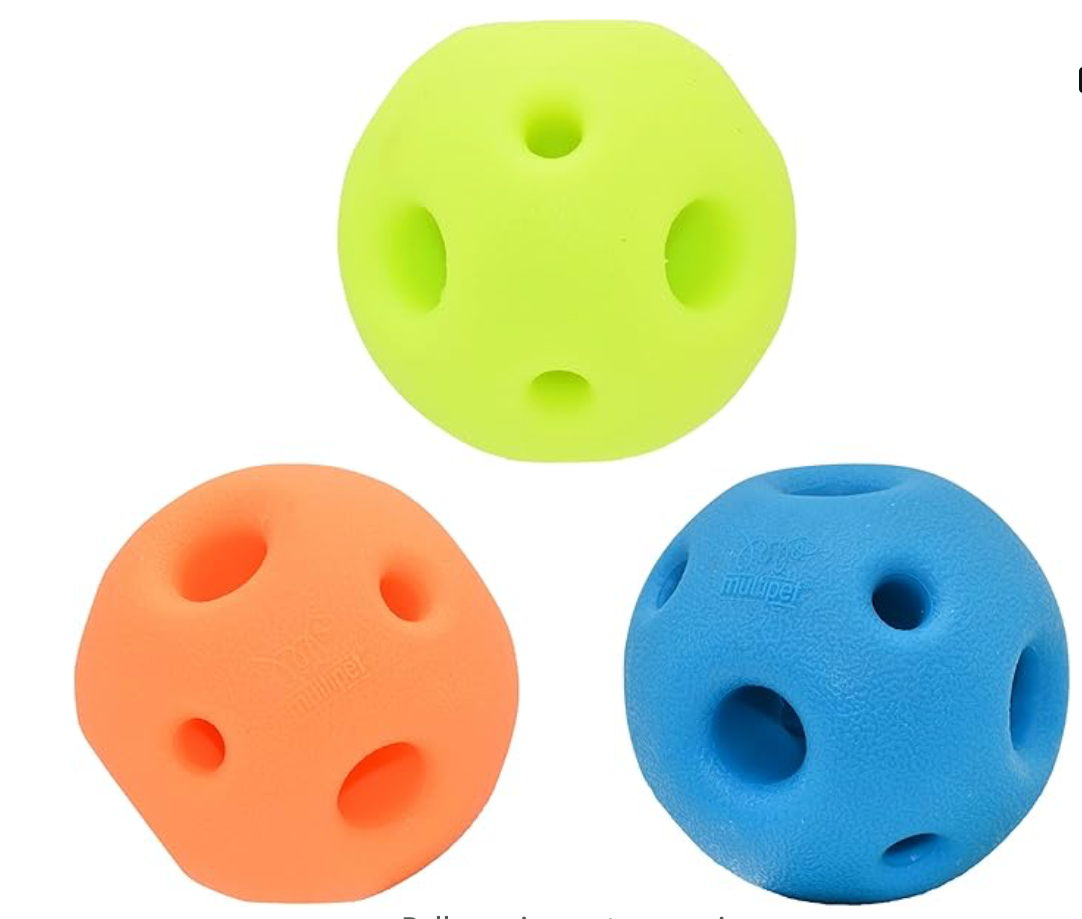 Breeze Balls for Dog - Bevel Tech Interactive Dog Toy w/Holes for Breathing - Floatable Durable Ball for Dogs