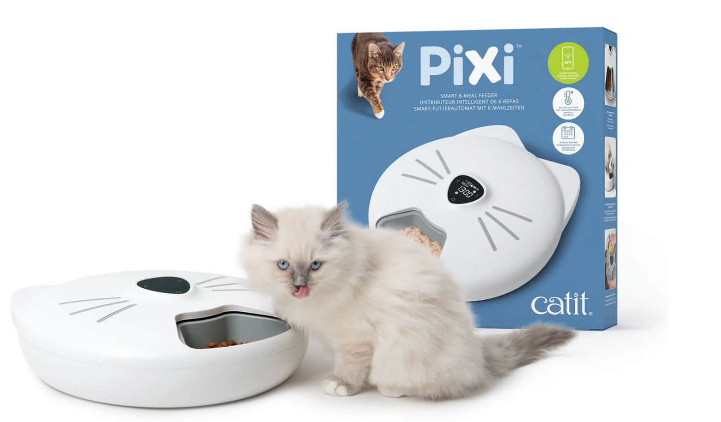 Remote-controlled Cat Feeder for Dry and Wet Food