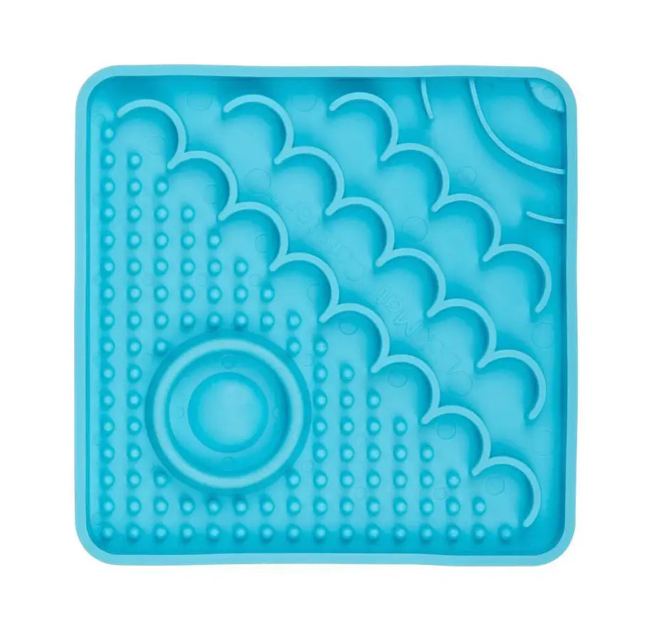 Lickimat Catster Slow Food Bowl Anti-Anxiety Mat for Cats (Turquoise) - 15x15cm Petcetera NOLA