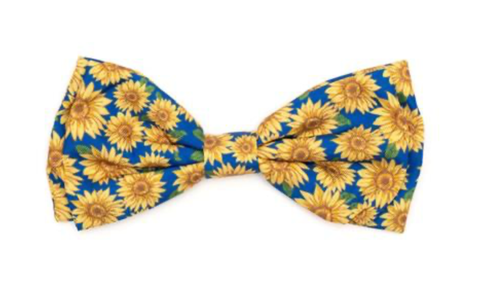 Blue Sunflowers Bow Tie