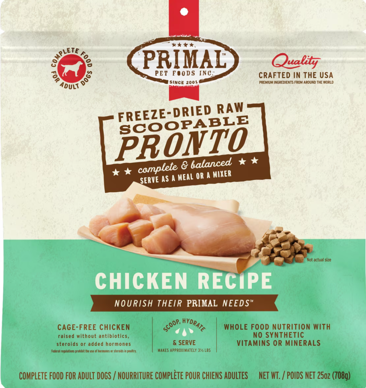 Primal Frozen Canine Chicken Pronto Formula 4 lb