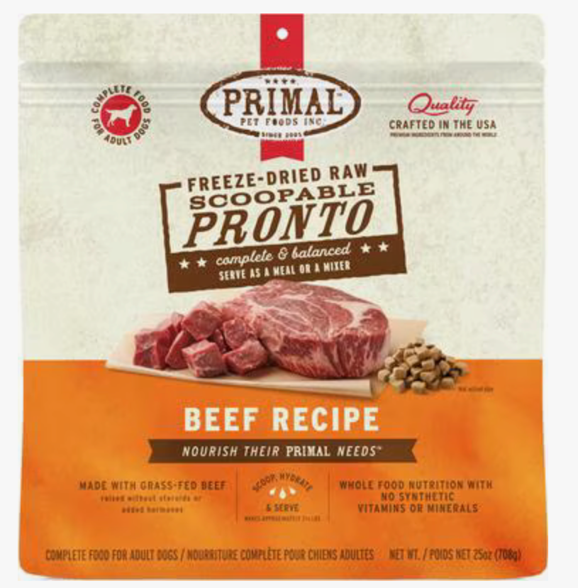 Primal Frozen Canine Beef Pronto Formula 4 lb