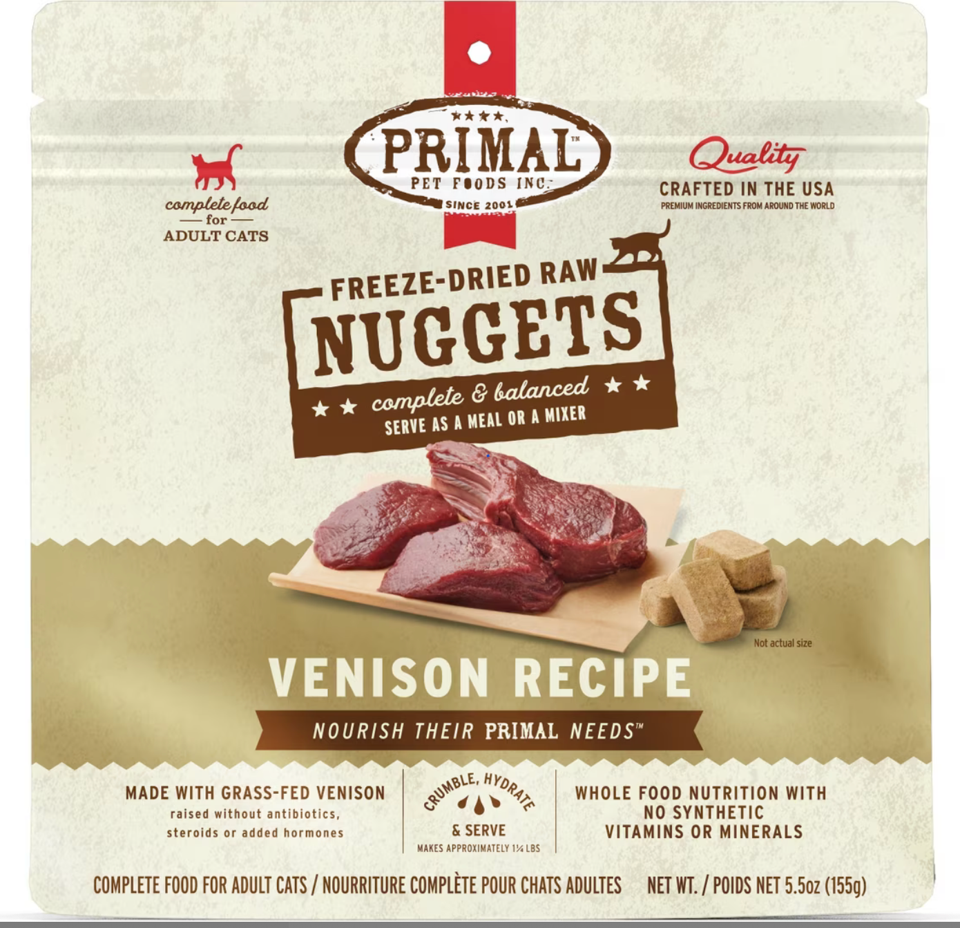 Primal Frozen Feline Venison Pronto Formula 1 lb