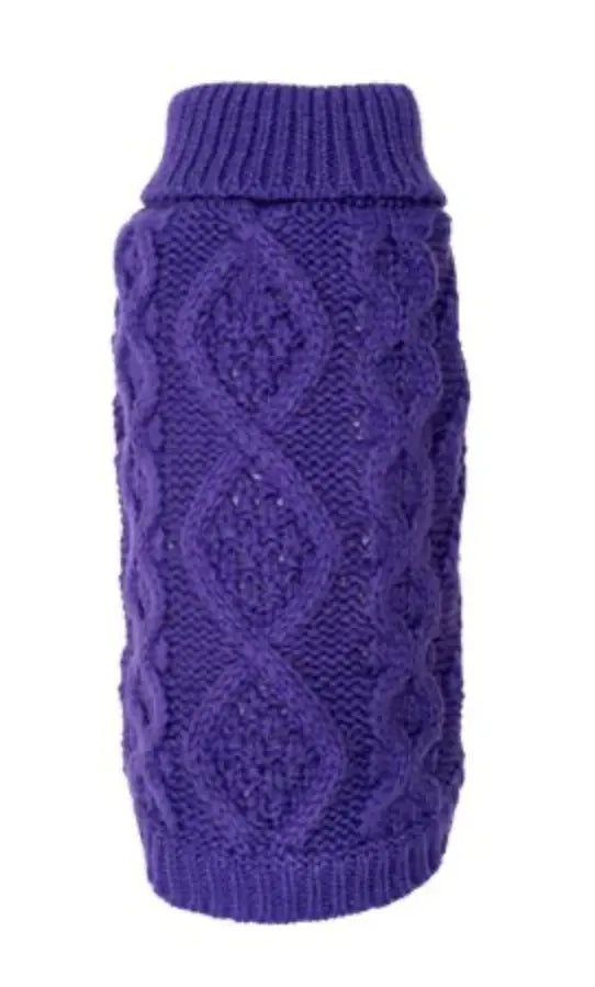 Purple Chunky Knit Turtleneck Sweater The Worthy Dog