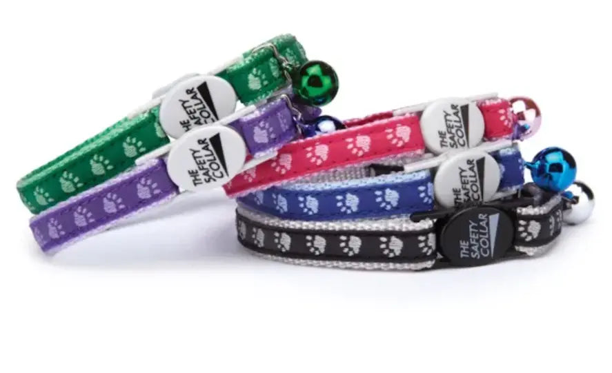 Meow Town Two-Tone Pawprint Cat Collars Pet Edge