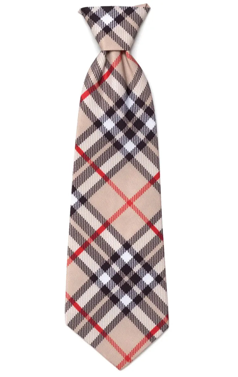 Bias Plaid Tan Neck Pet Tie The Worthy Dog