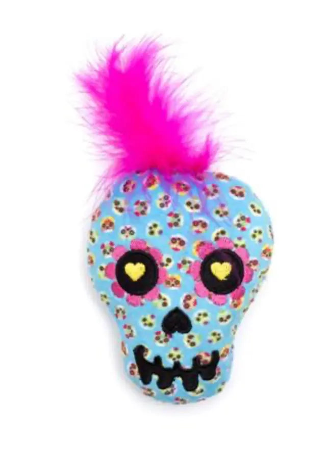 Blue Sugar Skull Cat Toy The Worthy Dog