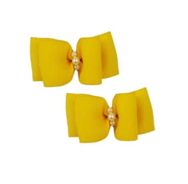 Yellow Hair Bows Barkers Bowtique