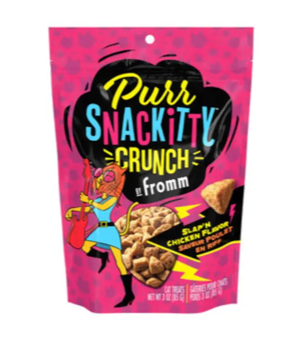 FROMM PURRSNACKITTY SLAP'N CHICKEN CRUNCH TREATS CAT 3 OZ