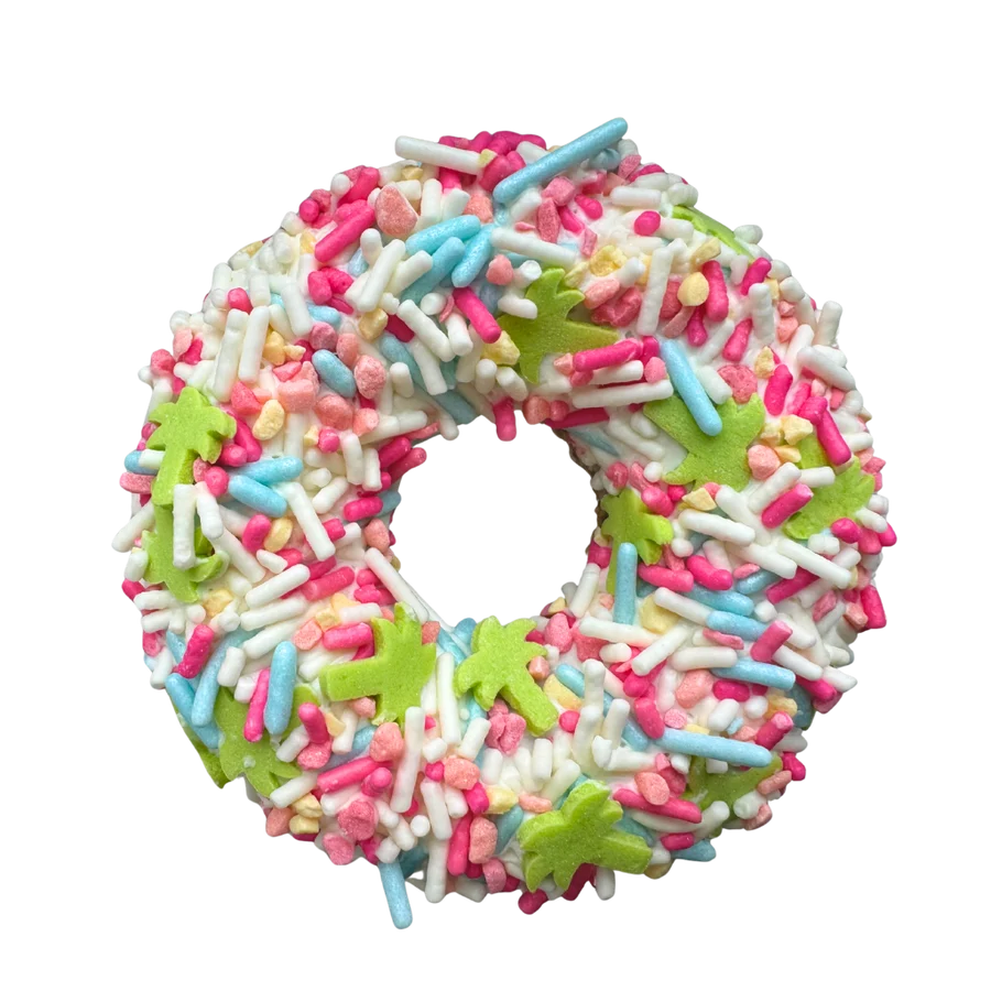 Gourmet Donut, SPRING/SUMMER Tropical tutti fruity Donut Dog Treat