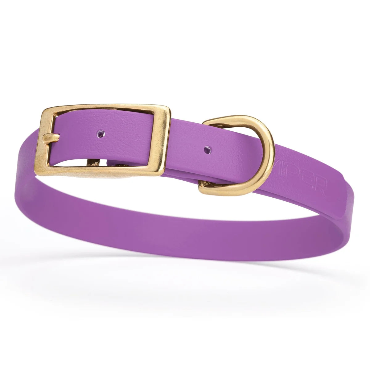 Viper Biothane Waterproof Dog Collar with Brass Hardware - amethyst