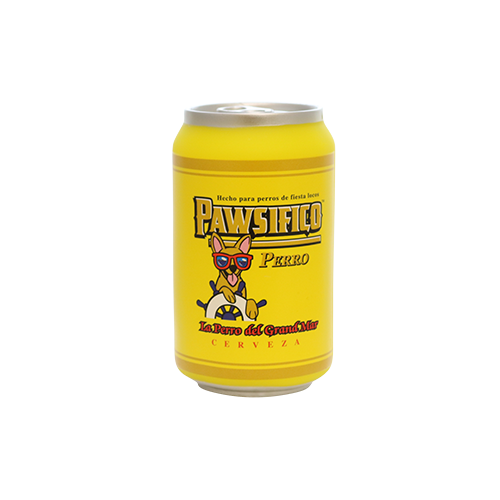Silly Squeaker Beer Can Pawsifico Perro Dog Toy.