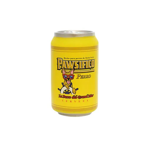 Silly Squeaker Beer Can Pawsifico Perro Dog Toy.