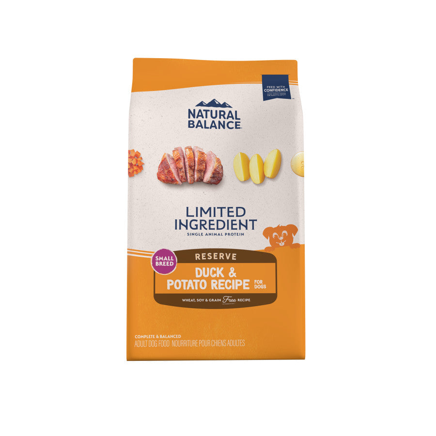 Natural Balance Potato & Duck Small Breed Dry Dog Food.