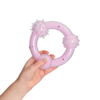 Zeus Duo Tri-Ring, (6in) Lilac, Coconut Dog Toy