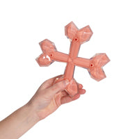 Zeus Duo Cross Bones (6in) Coral Chicken Dog Toy.