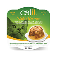 Catit Fish Cat Food Dinner with Tilapia & Potato - 80 g (2.8 oz)