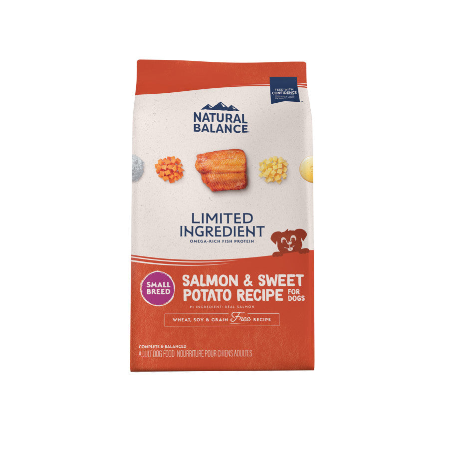 Natural Balance Salmon & Sweet Potato Small Breed Dry Dog Food.