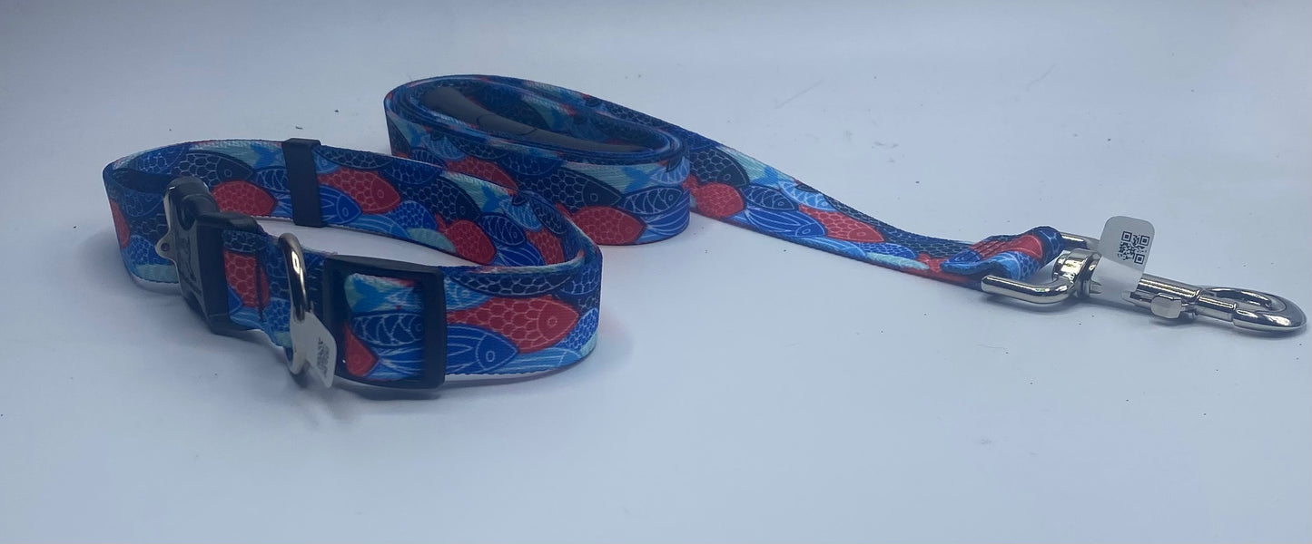 Blue Fish Collar & Leads